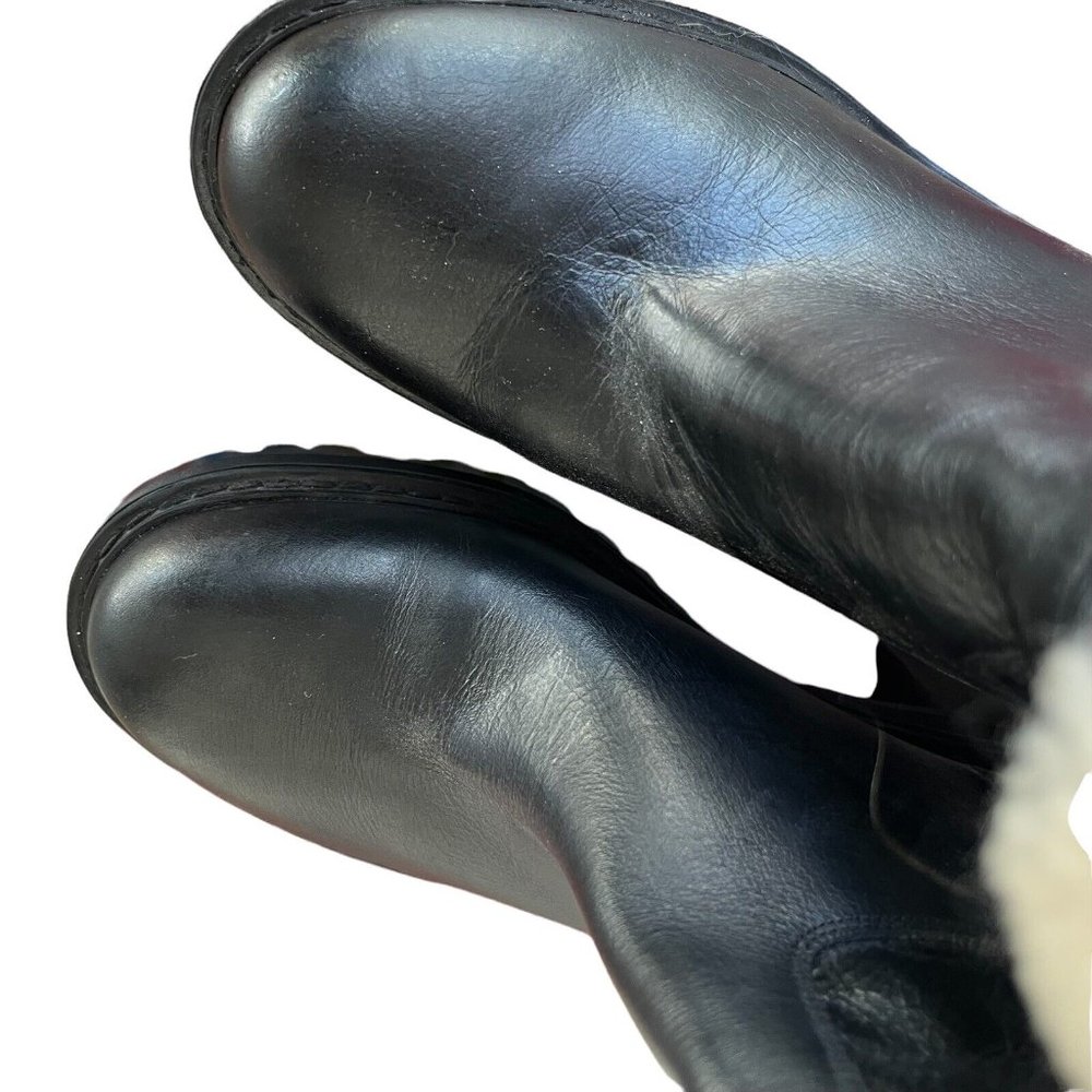 Marc Fisher Willow Leather Sherpa Cuff Pull On Ankle Boots - Picture 6 of 8
